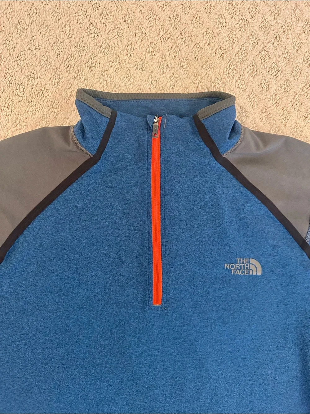 The North Face Men's Blue Performance Quarter-Zip with Gray Panels